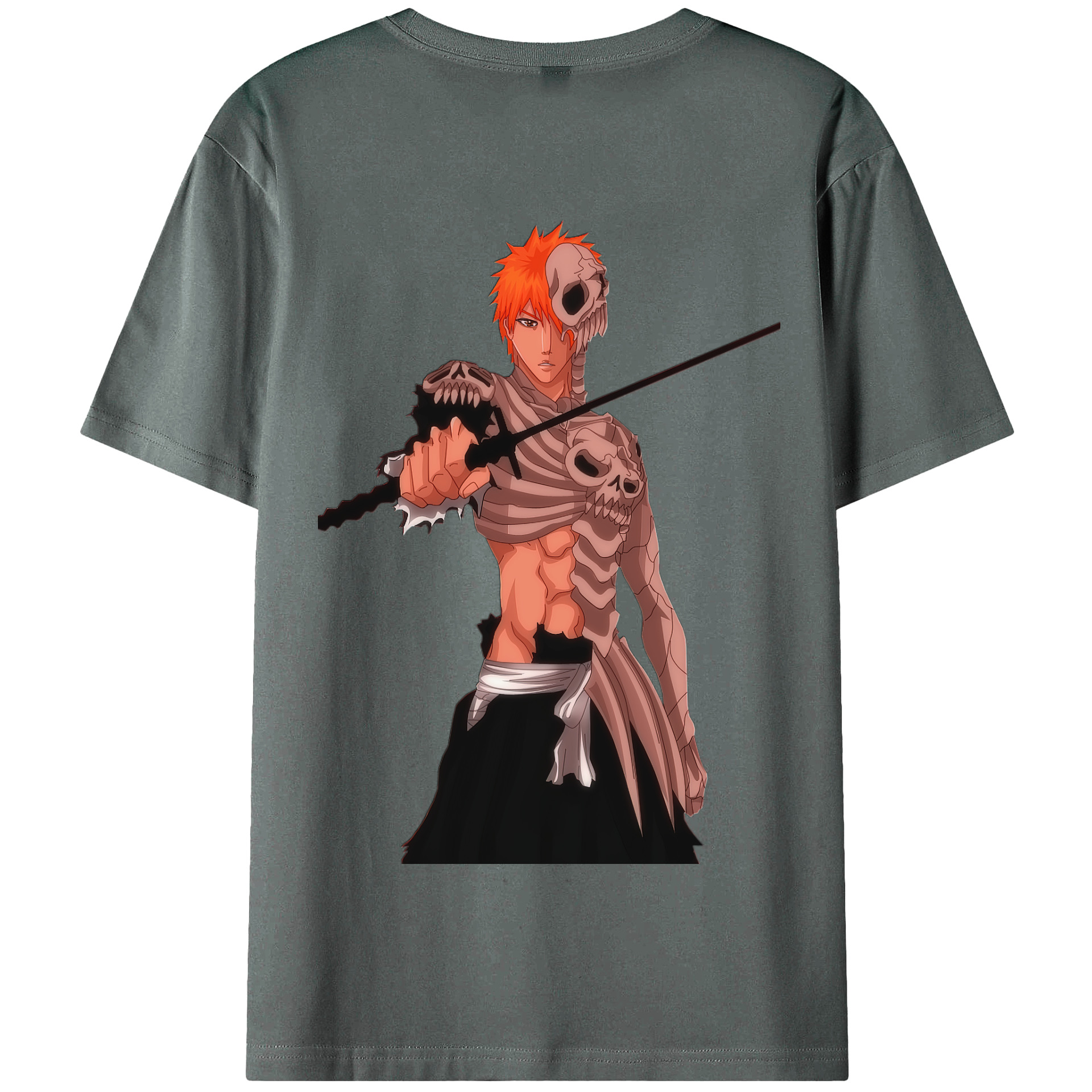 （画像用） ブリーチ 黒崎一護（くろさき いちご）BLEACH Kurosaki Ichigo 綿100％半袖Tシャツ（背面プリント）